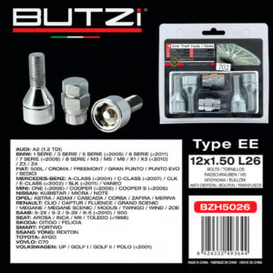 Boulons antivol BUTZI pour roues de voiture.
