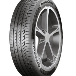 Pneu Continental PremiumContact 6 sur fond blanc.