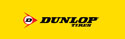 Logo Dunlop sur fond jaune.