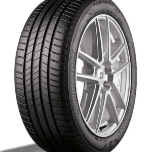 Pneu Bridgestone neuf sur fond blanc.