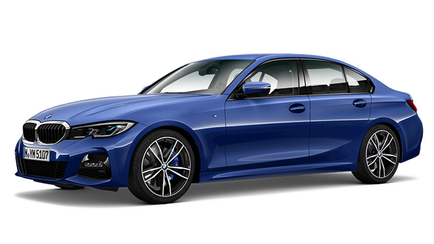 Berline BMW bleue moderne et élégante.