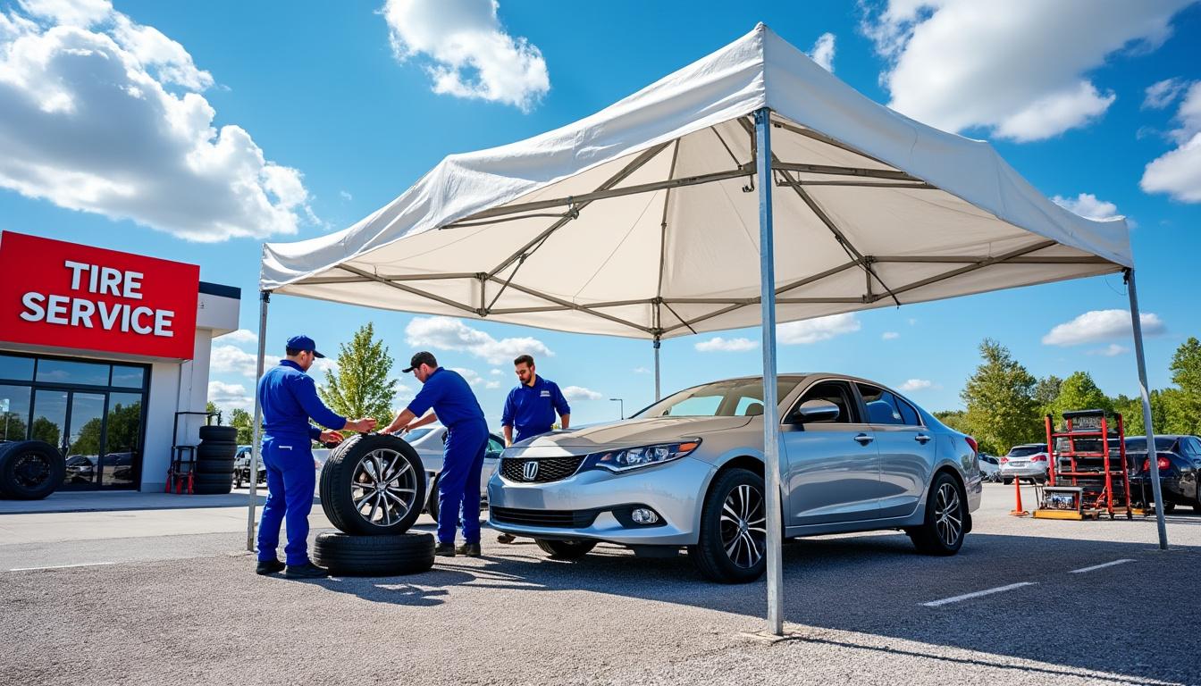 découvrez le service express de montage de pneus sous une tente chez autobacs : rapide, pratique et sécurisé pour préparer votre véhicule en un rien de temps.